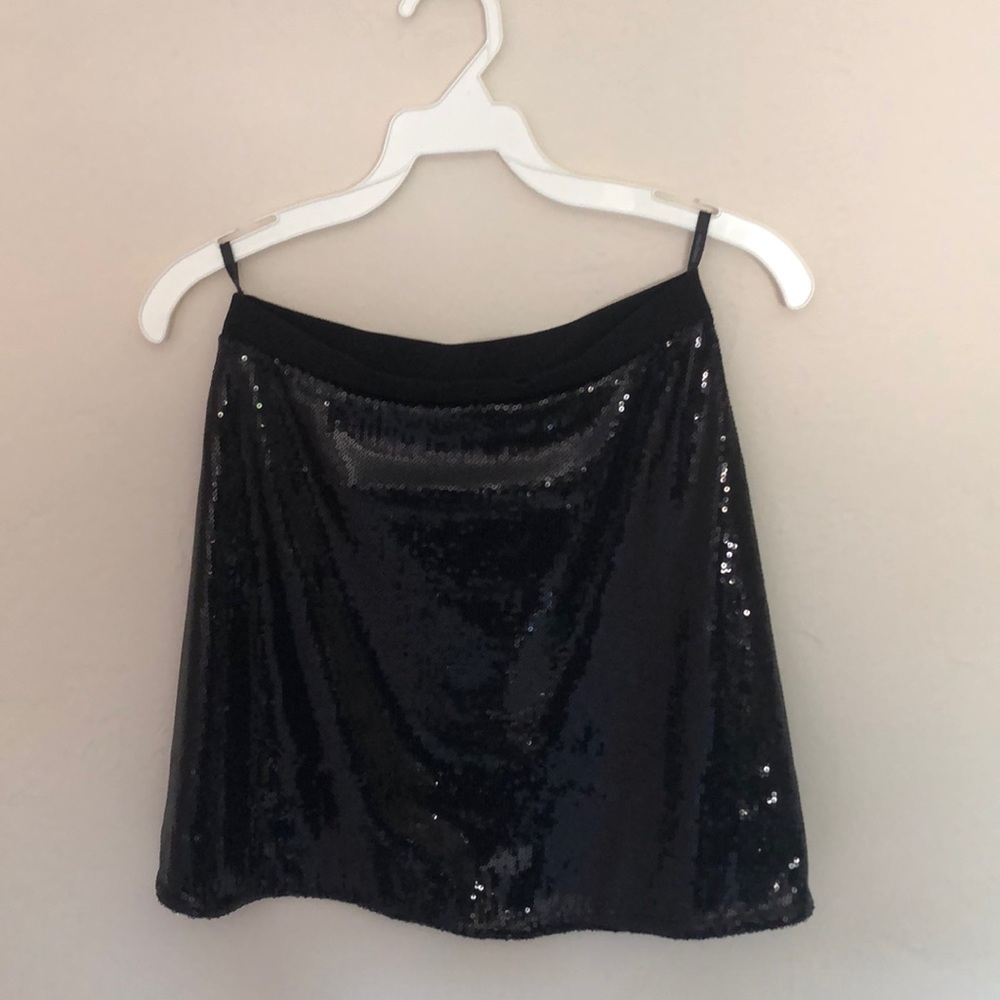 Black sequin miniskirt